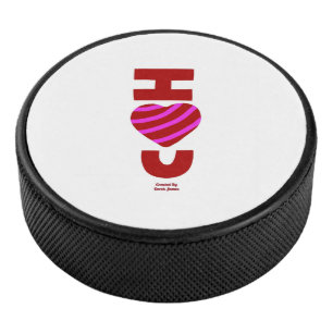 I Liebe You Hockey Puck