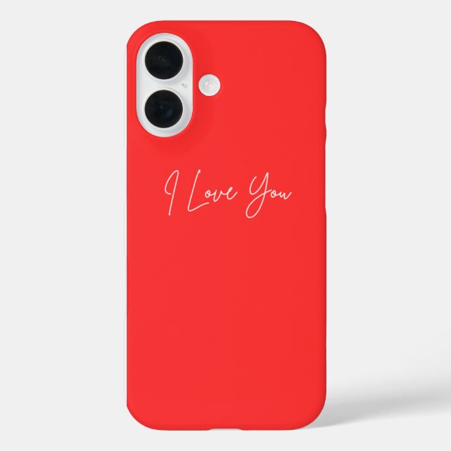 I Liebe You iPhone 16 Pouch - Niedlich Romantische Case-Mate iPhone Hülle (Rückseite)