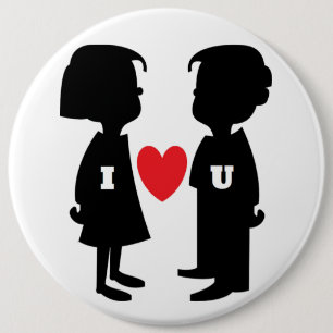 "I LIEBE YOU" Junge und MÄDCHEN Button