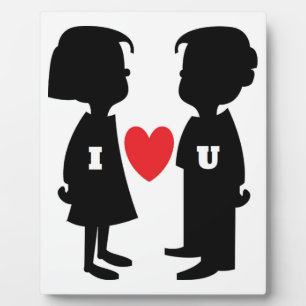 "I LIEBE YOU" Junge und MÄDCHEN Fotoplatte