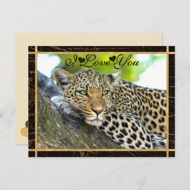 I Liebe You Leopard Foto Postkarte (Vorne/Hinten)