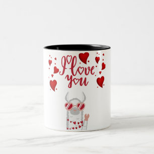 I LIEBE YOU LLAMA ZWEIFARBIGE TASSE