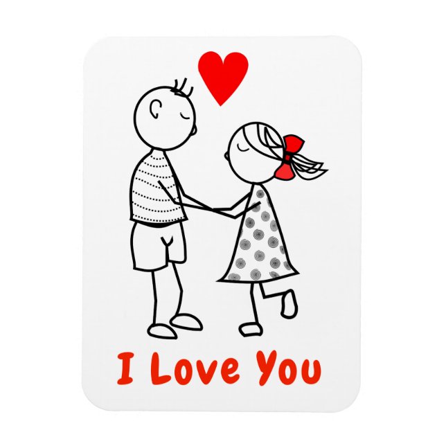 I Liebe You Magnet - Niedliches Paar (Vertikal)