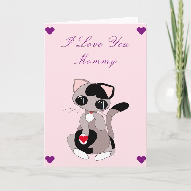 I Liebe You Mama Baby Card Chat mit Herzgeschenk Karte (Vorderseite)