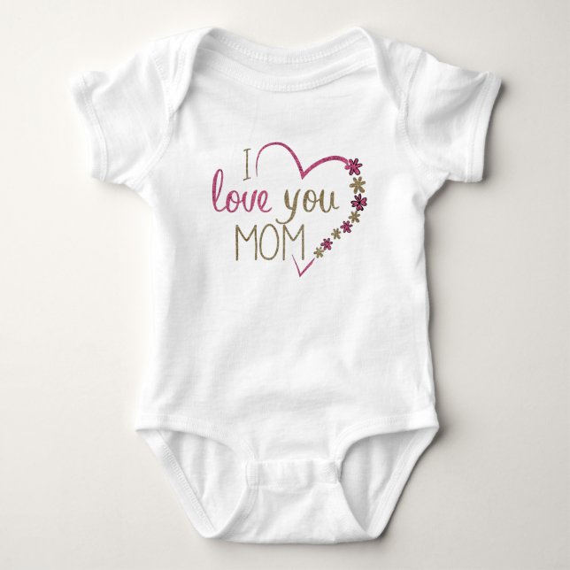 I Liebe You Mama Baby Jersey Bodysuit Strampler (Vorderseite)