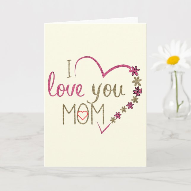 I Liebe You Mama Card Herzlichen Glückwunsch Mutte Karte (Kleine Pflanze)