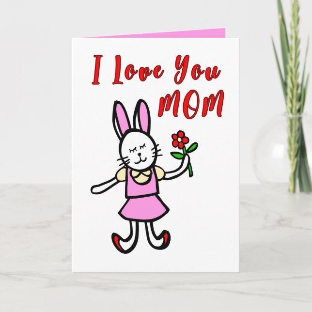 I Liebe You Mama Card, Mother's Day Card for Mommy Ankündigung (Vorderseite)