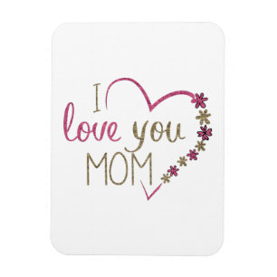 I Liebe You Mama Glitzer Herz Magnet