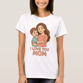 I Liebe You Mama Niedlich Mother and Son Cartoon T T-Shirt