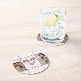 "I Liebe You Mama" Personalisierter Paper Unterset Runder Pappuntersetzer