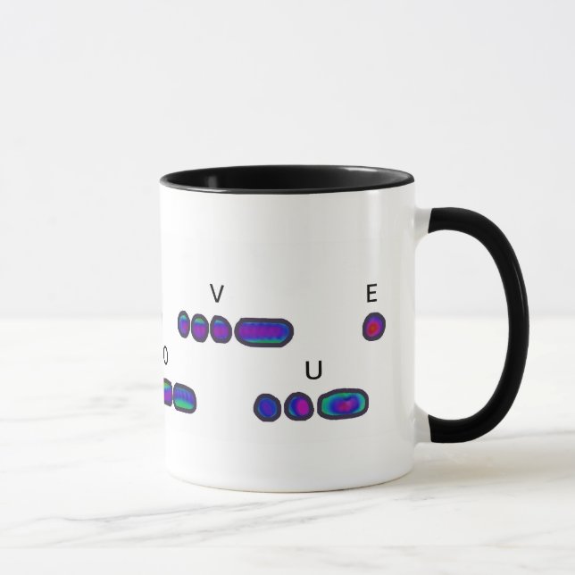 I LIEBE YOU Morse Code Psychedelic Tasse (Rechts)