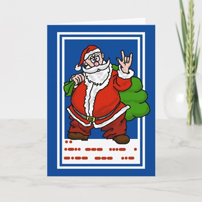 I Liebe You Morse Code Sign Language Weihnachtskar Karte (Vorderseite)