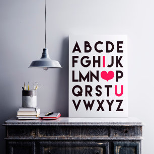 I LIEBE YOU - Niedlich Alphabet Poster