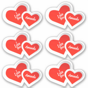 "I Liebe You" Niedlich Valentine Hearts ..Personal Aufkleber