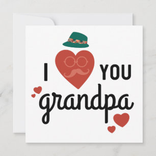 I Liebe You Opa // Novelty Vatertag Leere Karte