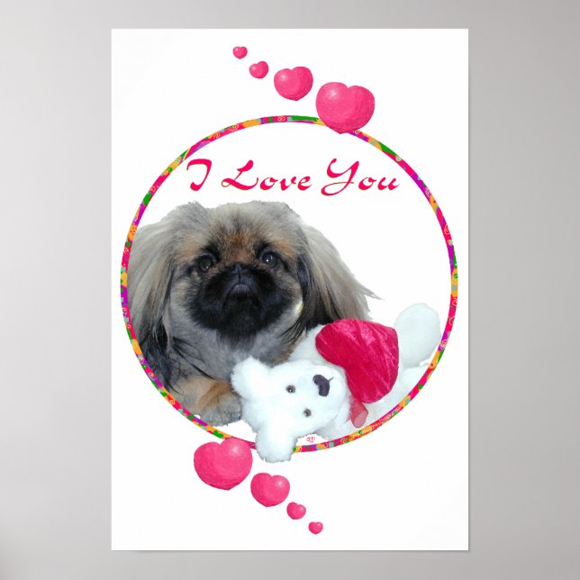 I Liebe You Pekingese Pup Poster (Vorne)