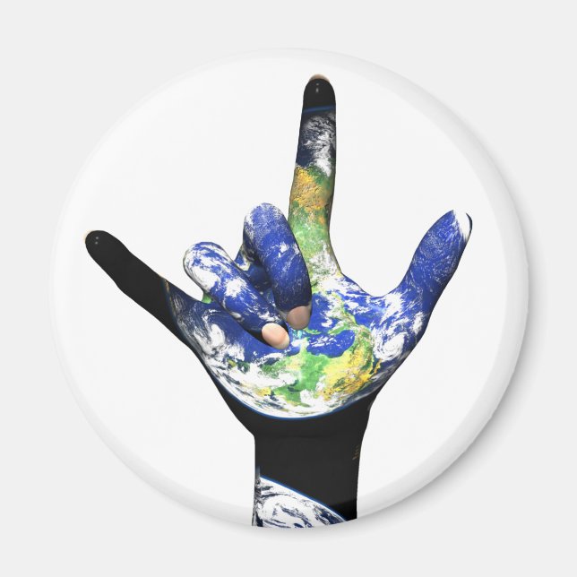 I Liebe You Planet Earth Magnet (Vorne)