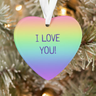 I Liebe You Rainbow Herz Weihnachtsschmuck Ornament