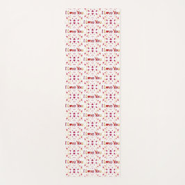 I LIEBE YOU Red Heart Gold Ribbon Valentine 2-seit Yogamatte