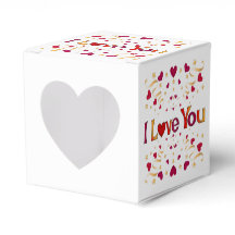 I LIEBE YOU Red Heart Gold Ribbon Vintag Valentine