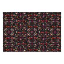 I LIEBE YOU Red Heart Gold Vintag Valentine Black
