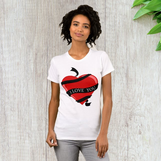 I Liebe You Red Heart Womens T - Shirt (Von Creator hochgeladen)