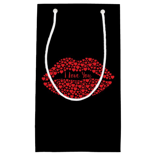 I Liebe You Red Lips Geschenktaschen Kleine Geschenktüte (Vorderseite)