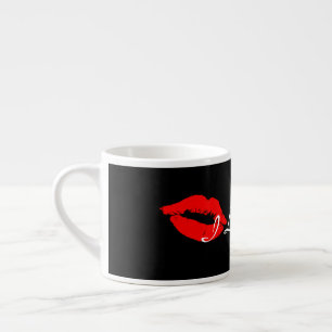 I Liebe you Red Lips Kiss Espresso Kaffee Tasse Cu