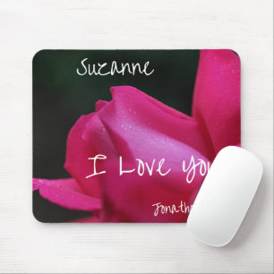 I Liebe You Red Rosenknospe Personalisiert Mousepad