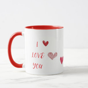 I LIEBE YOU RED TASSE