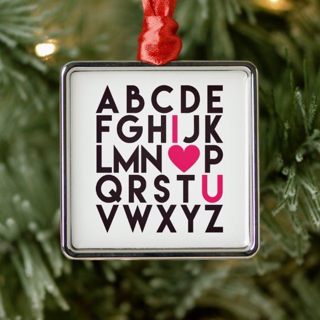I LIEBE YOU - Romantic Alphabet Ornament Aus Metall (Baum)