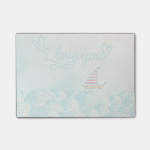I Liebe You Sailboat Post-it Klebezettel