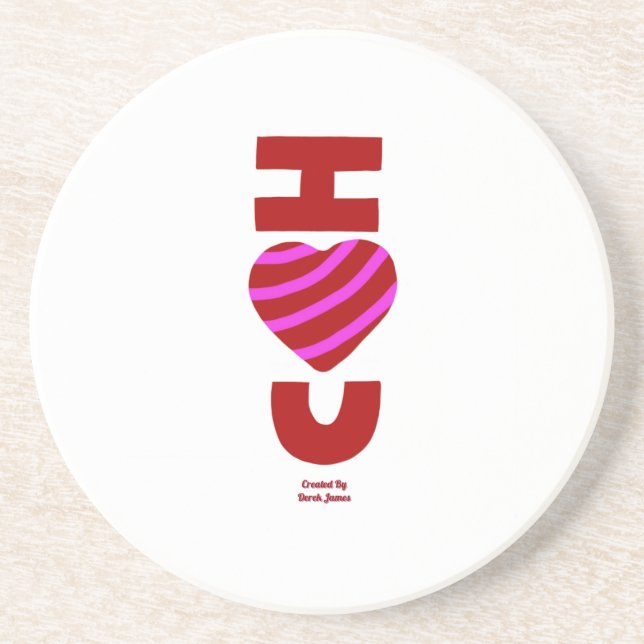 I Liebe You Sandstone Untersetzer (Vorne)