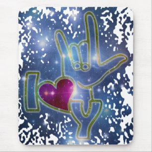 I LIEBE YOU / sign language Mousepad