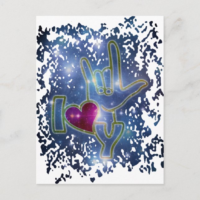 I LIEBE YOU / sign language Postkarte (Vorderseite)
