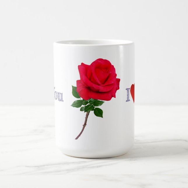 I Liebe You Single Rote Rose Kaffeetasse (Mittel)