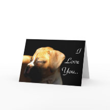 I Liebe You Sleeping boxer Welpen Grußkarte