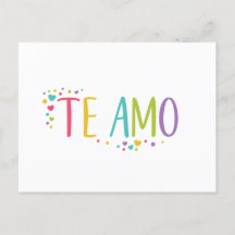 I Liebe you spano amo Regenbogen Postcard
