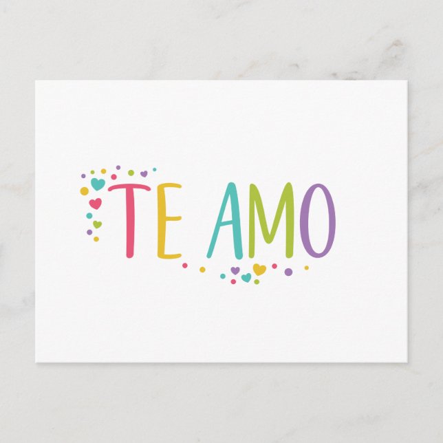 I Liebe you spano amo Regenbogen Postcard Postkarte (Vorderseite)