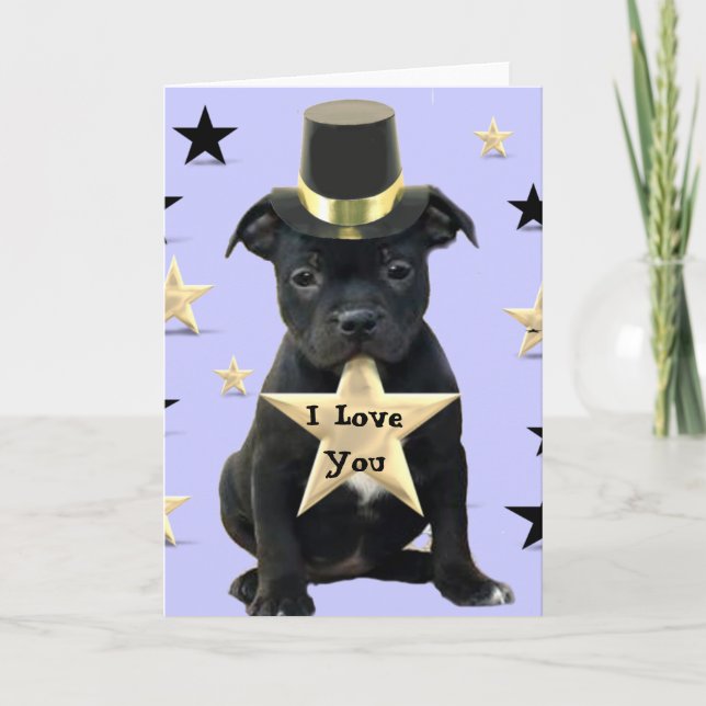 I Liebe You Stafforshire Bull Terrier card Karte (Vorderseite)
