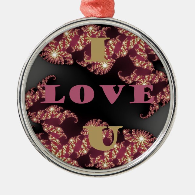I Liebe You Sweetheart Silbernes Ornament (Vorne)