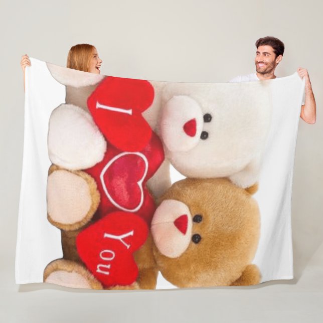 I Liebe You" Teddy Bear Couple Fleecedecke (Beispiel)