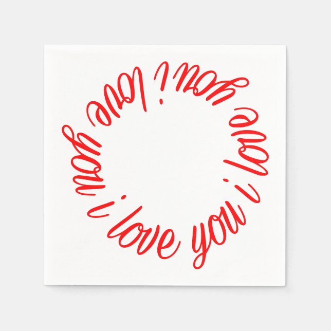 "I Liebe You" Text Napkins Serviette (Vorderseite)
