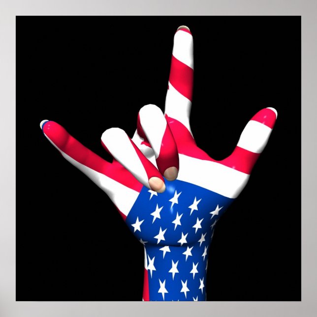 I Liebe You USA Flag Poster (Vorne)