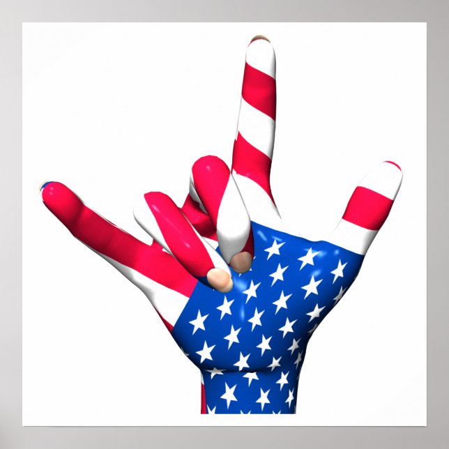 I Liebe You USA Flag Poster (Vorne)