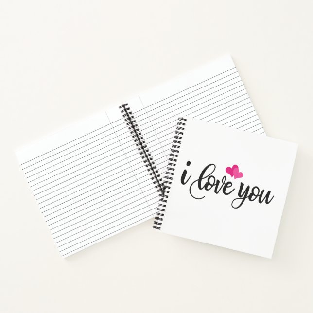 I Liebe You Valentine Calligraphy | Notizbuch (Innenseite)