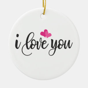 I Liebe You Valentine Calligraphy   Ornament