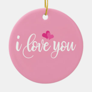 I Liebe You Valentine Calligraphy   Ornament