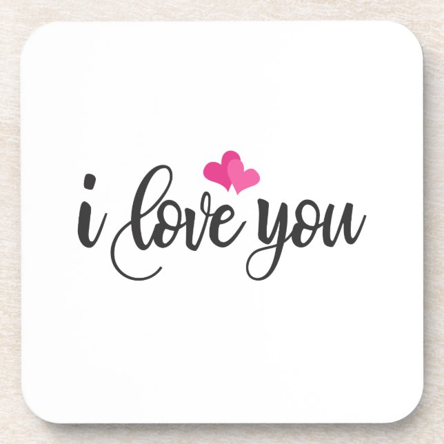 I Liebe You Valentine Calligraphy | UNTERSETZER (Vorderseite)