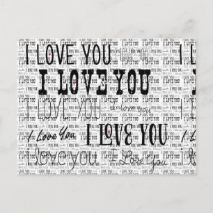 I LIEBE YOU Valentine Wedding Rett Date Postcard 2 Ankündigungspostkarte